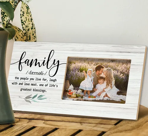 Vista 3 de SRADMO Marco de fotos familiar de 12 x 6 pulgadas para mujeres y hombres, perfecto para reuniones familiares, regalos de inauguración de la casa