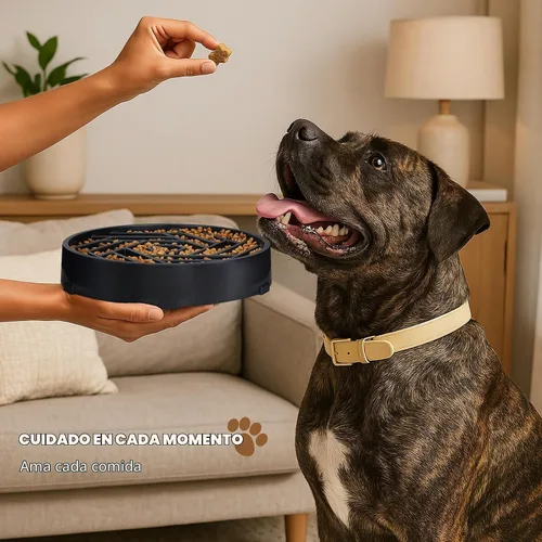 Vista 7 de WHIPPY Cuenco para perros de alimentación lenta, diseño de laberinto de rompecabezas para reducir la velocidad de comer, capacidad de 3 tazas Negro