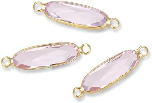Vista 21 de 5 unidades de Adabele grado A de abril transparente con piedra natal de abril, barra rectangular de 0.827 in, chapado en oro amarillo de 18