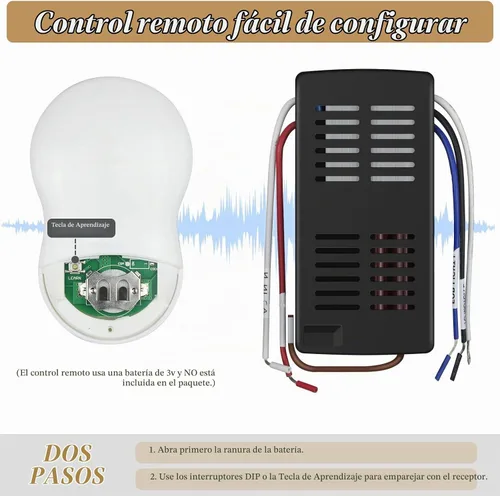 Vista 3 de Kit de control remoto universal para ventilador de techo, ventiladores de control de 3 velocidades con regulador de intensidad Compatible