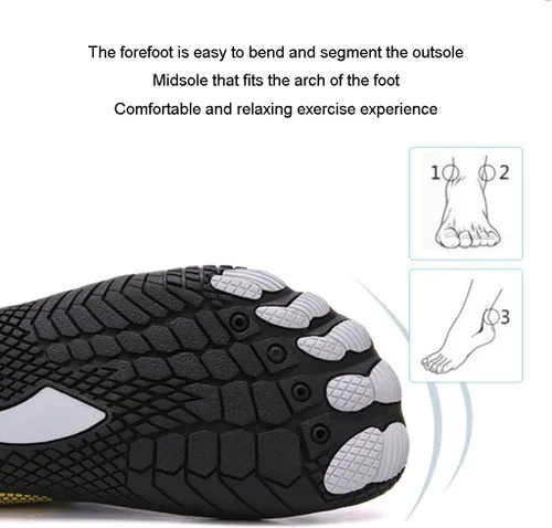 Vista 5 de JUEMISSA Zapatos de correr de pie ancho para mujer, zapatos descalzos para interiores, zapatos de fitness, transpirables, antideslizantes, tenis