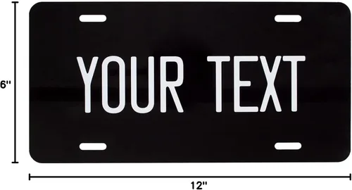 Vista 7 de Excelmark Vanity - Placa de matrícula personalizada para exhibiciones de automóviles, placa de aluminio personalizada (negro)