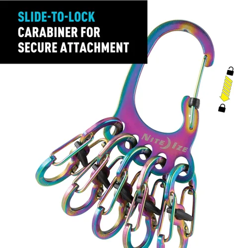 Vista 15 de Nite Ize Bigfoot Locker KeyRack - Soporte de acero inoxidable para coche, casa y otras llaves - Mosquetón con S-Biners - Capacidad para 15 llaves a