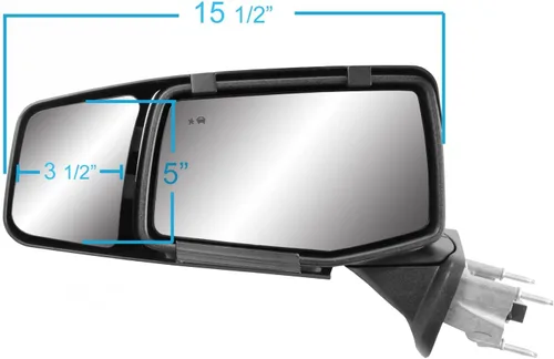 Vista 4 de Espejo de remolque K SOURCE Snap & Zap 80930 de ajuste personalizado para Silverado 1500, Sierra 1500 2019-2024, patentado