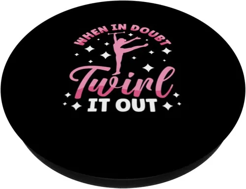 Vista 2 de Twirler Majorettes En caso de duda, gírelo hacia fuera Baton Twirling PopSockets intercambiables PopGrip