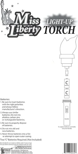 Vista 3 de Linterna antorcha de la libertad Light Up Liberty Torch, Verde talla única