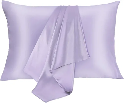 Vista 9 de JOGJUE Funda de almohada de seda para el pelo y la piel, 2 unidades, 100% seda de mora, funda de almohada hipoalergénica, suave, transpirable, ambos
