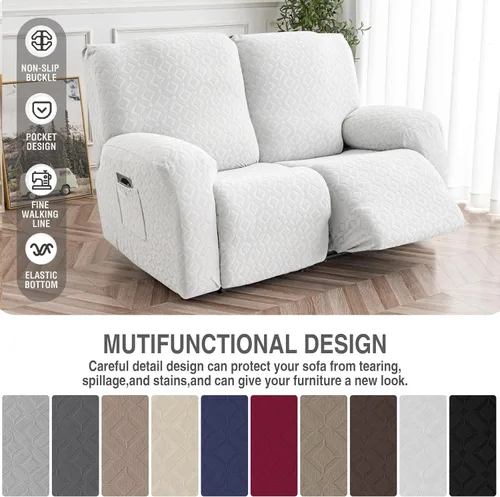 Vista 189 de Gennia Funda Impermeable para Silla Reclinable, Fundas Elásticas para Sofá Reclinable con Bolsillos, Fundas Lavables para Silla Reclinable Lazy Boy