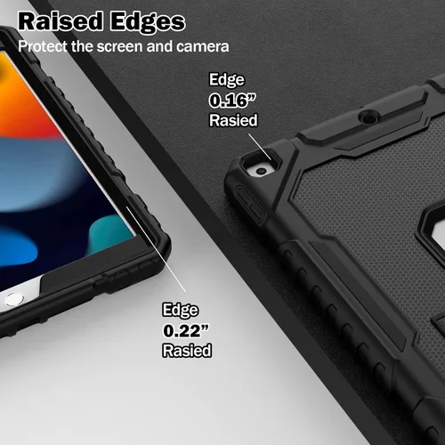 Vista 7 de ZoneFoker Funda para iPad de 9ª/8ª/7ª generación 2021/2020/2019 (10.2 pulgadas), Resistente de Servicio Pesado Grado Militar a Prueba de Golpes