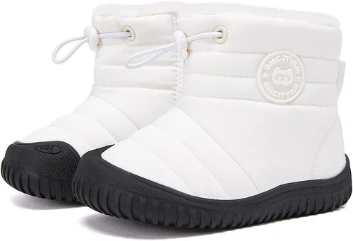 Vista 35 de BMCiTYBM Botas de nieve para bebés y niños pequeños, zapatos de invierno para niños y niñas, zapatos de bebé de piel sintética para clima frío