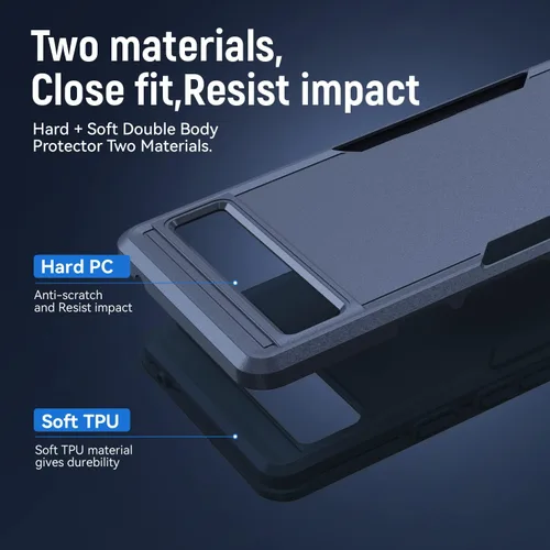 Vista 4 de Asuwish Funda para teléfono para Pixel 6A con protector de pantalla de vidrio templado y delgada híbrida de cuerpo completo, protector móvil