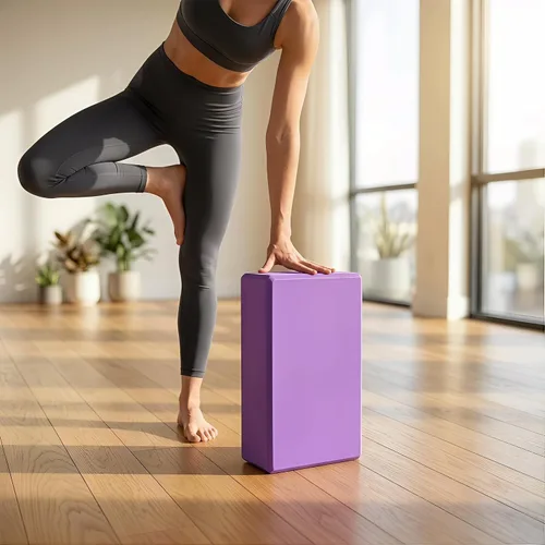 Vista 9 de Toyvian Bloque de EVA de alta densidad para yoga, antideslizante, ligero, para pilates, fitness, gimnasio, entrenamiento, estiramiento, 8.97 x 5.98