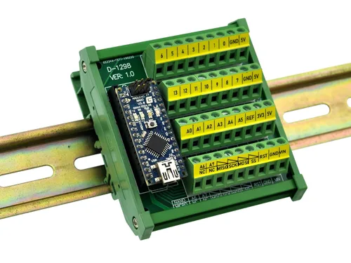 Vista 9 de Tablero del módulo de ruptura del bloque de terminales del tornillo del montaje en carril DIN para Arduino Nano/Micro.