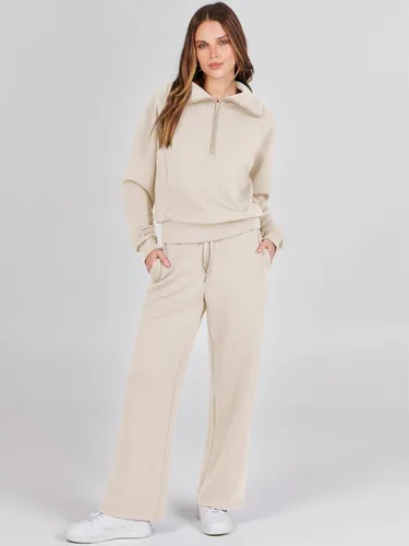 Vista 3 de Prinbara Conjunto de 2 piezas para mujer, conjunto de descanso para otoño, sudadera de gran tamaño, pantalón de pierna ancha, casual, conjunto