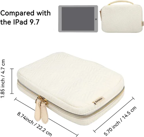 Vista 5 de Voova Estuche organizador de joyas de viaje, bolsa grande de almacenamiento de joyas para mujeres y niñas, bolsa portátil para collares, anillos