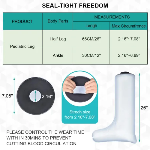 Vista 6 de Funda fundida para ducha y baño, protector impermeable para patas de ducha, bolsa protectora impermeable para adultos, reutilizable, sellada al
