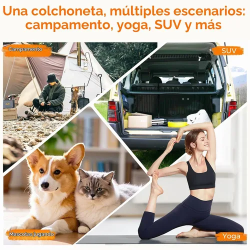 Vista 5 de Colchón de Espuma Viscolástica para Camping de 3 Pulgadas Impermeable Enrollable Cama de Dormir para Adultos Colchón Enrollable Portátil para Viaje