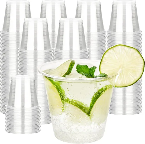 Vista 9 de Vasos de plástico transparente de 9 onzas [100 unidades] - Vasos desechables de plástico para beber, vasos de fiesta de PET libres de BPA para café