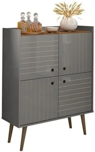 Vista 4 de Manhattan Comfort Bogart - Armario decorativo moderno de mediados de siglo de 45.5 pulgadas para uso en la oficina en casa y sala de estar, incluye
