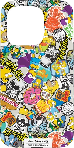 Vista 14 de Funda de collage de pegatinas para iPhone 14 Pro Max de Los Simpson