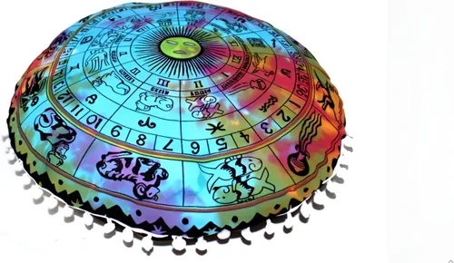 Vista 35 de CRAFT KALA Funda de cojín redonda grande de 32 pulgadas para el suelo bohemio, funda de puf boho, funda de cojín de mandala para meditación, cojines