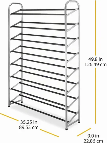 Vista 5 de Whitmor Torre de zapatos de 8 niveles, 40 pares, con estantes antideslizantes