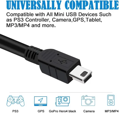 Vista 4 de BestCH Cable de datos/carga USB para Epson Workforce DS-30 J291A Escáner alimentado con hojas