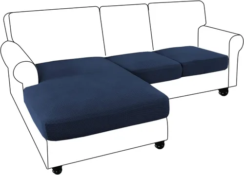 Vista 37 de MIFXIN Fundas para sofá modular, 3 piezas, funda de asiento de sofá de terciopelo elástico en forma de L, funda de cojín separada, protector