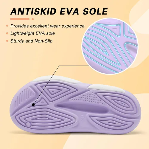 Vista 6 de Besroad Pantuflas de recuperación para hombre y mujer, sandalias de recuperación con soporte de arco, antideslizantes, cojín grueso, reduce