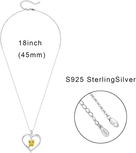 Vista 6 de CUOKA MIRACLE Collar de flor de rosa S925 collar de corazón de plata de ley con collar de flor de rosa doble corazón y romance para esposa novia