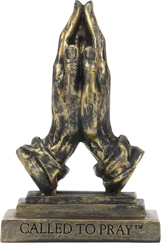 Vista 5 de Dicksons Llamada a Rezar Manos Rezando 12,7 x 8,3 cm Resina Piedra Figura de Mesa en Tono Bronce Antiguo