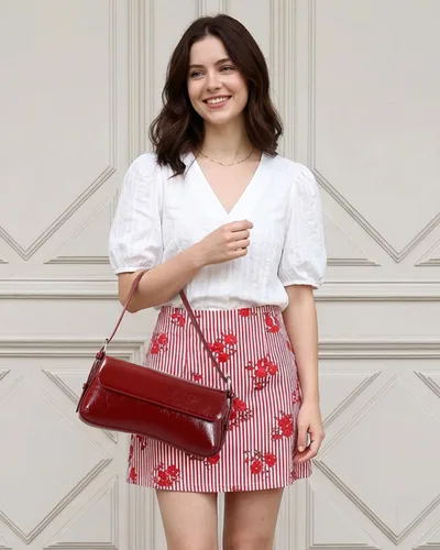 Vista 3 de Herald Pequeño bolso de hombro para mujer, bonito bolso de mano de moda con correa ajustable