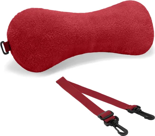 Vista 16 de Colingmill 1 almohada de cuello para reposacabezas reclinable, almohada en forma de hueso, felpa con correa ajustable, soporte para el cuello y Negro