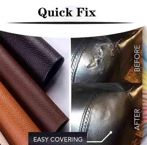 Vista 4 de MAYNUO Parche de reparación de cuero sin olor negro para sofás, 19 x 50 pulgadas, grande, autoadhesivo, retapizador, kit de parches para sofá