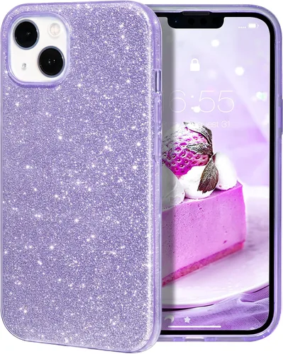 Vista 26 de MILPROX Funda compatible con iPhone 13 (2021), carcasa de gel de goma brillante con purpurina de 3 capas a prueba de golpes para iPhone 13 de 6.1