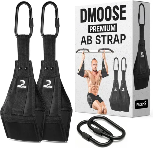 Vista 14 de DMoose Fitness Correas colgantes para abdominales para barra de dominadas y entrenamiento de fuerza central, correas de ejercicio acolchadas suaves