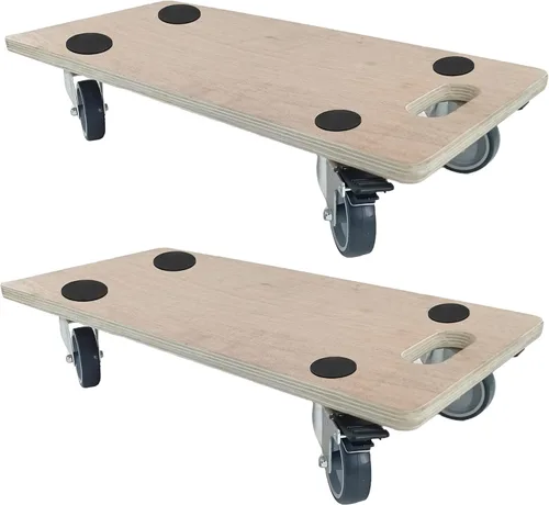 Vista 11 de Carrito Móvil para Muebles Plataforma de Madera 2 Paquetes, 17.32 x 9.06 pulgadas, Capacidad de 882 libras Carritos de Madera Resistentes