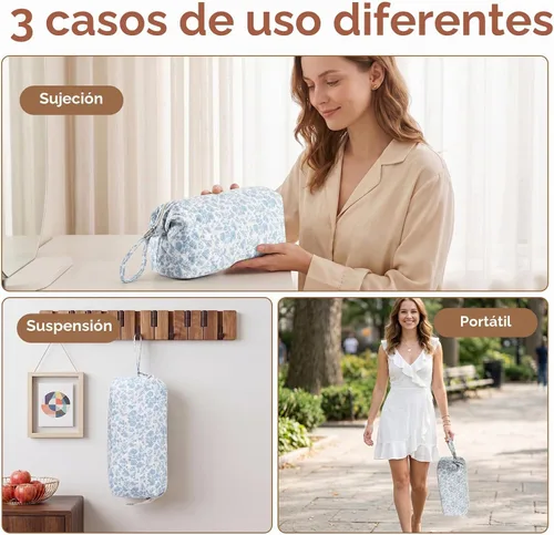 Vista 7 de Bolsa de viaje para herramientas capilares compatible con Shark Flor azul