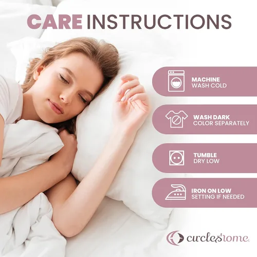 Vista 8 de CirclesHome Juego de 4 protectores de almohada estándar con cremallera, fundas de almohada transpirables 100% algodón, protegen las almohadas