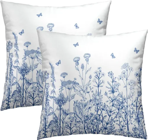 Vista 10 de Juego de 2 fundas de almohada de bosque de abedul, fundas de almohada decorativas de montaña de madera verde oscuro brumoso de 16 x 16 pulgadas