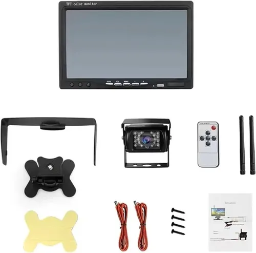 Vista 3 de Cámara de visión trasera inalámbrica de 7 pulgadas Monitor de coche Cámara de marcha atrás del vehículo para camión RV autobús imagen inversa