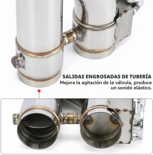Vista 4 de Kit universal de tubo de escape de acero inoxidable de 3 pulgadas