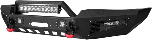 Vista 6 de VIJAY Parachoques delantero para Jeep Grand Cherokee WJ 1999-2004 con placa de cabrestante y luces