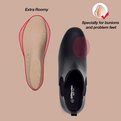 Vista 3 de Ortho+rest Botas ortopédicas Chelsea para mujer con punta ancha para pies de juanetes