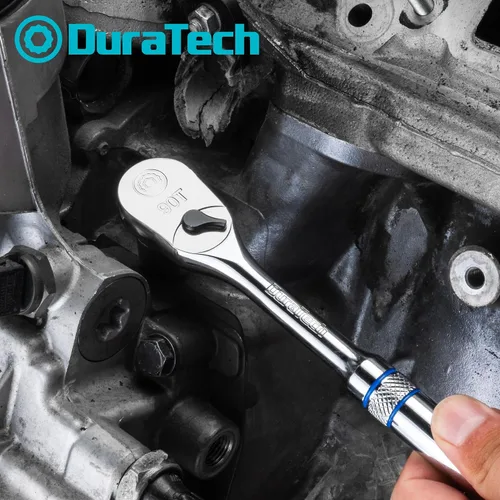 Vista 6 de DURATECH Llave de trinquete de accionamiento de 3/8" Resistencia a la suciedad, 90 dientes, aleación de cromo, totalmente pulido