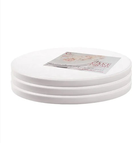 Vista 13 de Cakebon Tableros para tartas de plástico, tambores blancos de 8 pulgadas, paquete de 1 unidad, redondo profesional para tartas