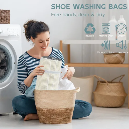 Vista 5 de Bolsas de zapatos para lavadora, bolsa de lavandería para zapatos, bolsa de lavado de zapatos reutilizable para zapatos deportivos hombres