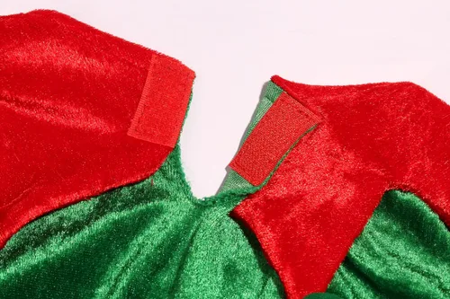 Vista 6 de Soyoekbt Disfraz de elfo de Navidad para niños, disfraz de ayudante de Papá Noel para niños y niñas, disfraz festivo de Navidad