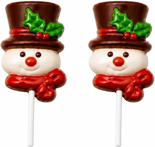 Vista 2 de Molde de muñeco de nieve Lollipop Lollipops Chocolate Candy Mold Navidad 2039