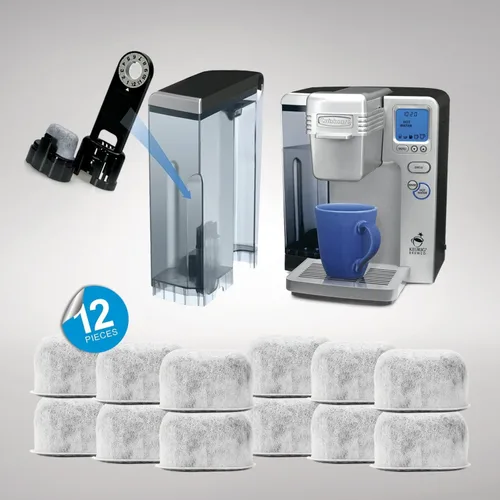 Vista 4 de Paquete de 12 filtros de agua de carbón de repuesto para todas las máquinas de café Cuisinart, filtros compatibles con Cuisinart (no KEURIG)